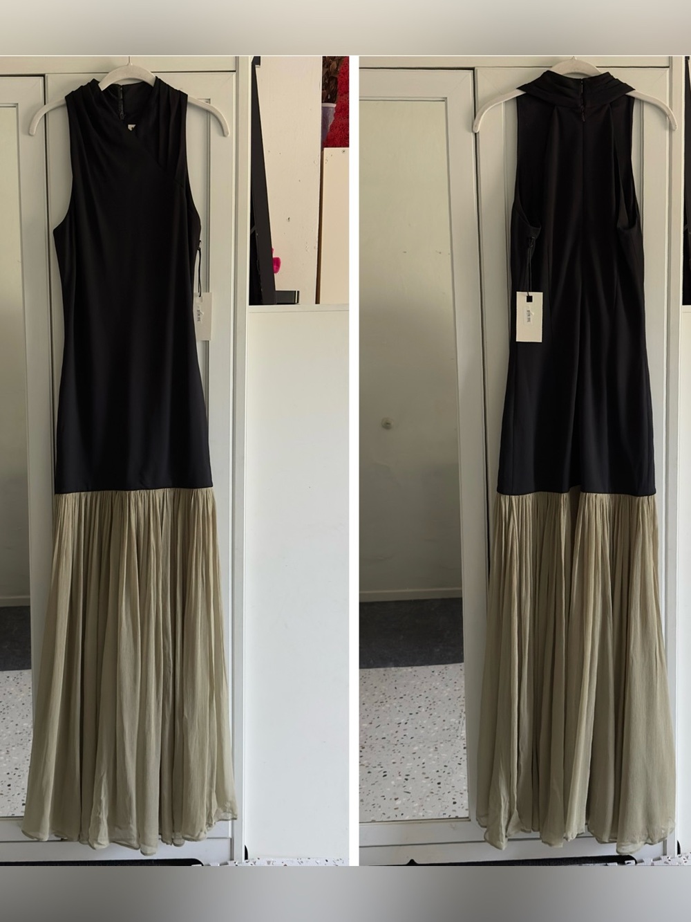 Staud Sample Drop Waist Pleated Maxi Dress Size Small